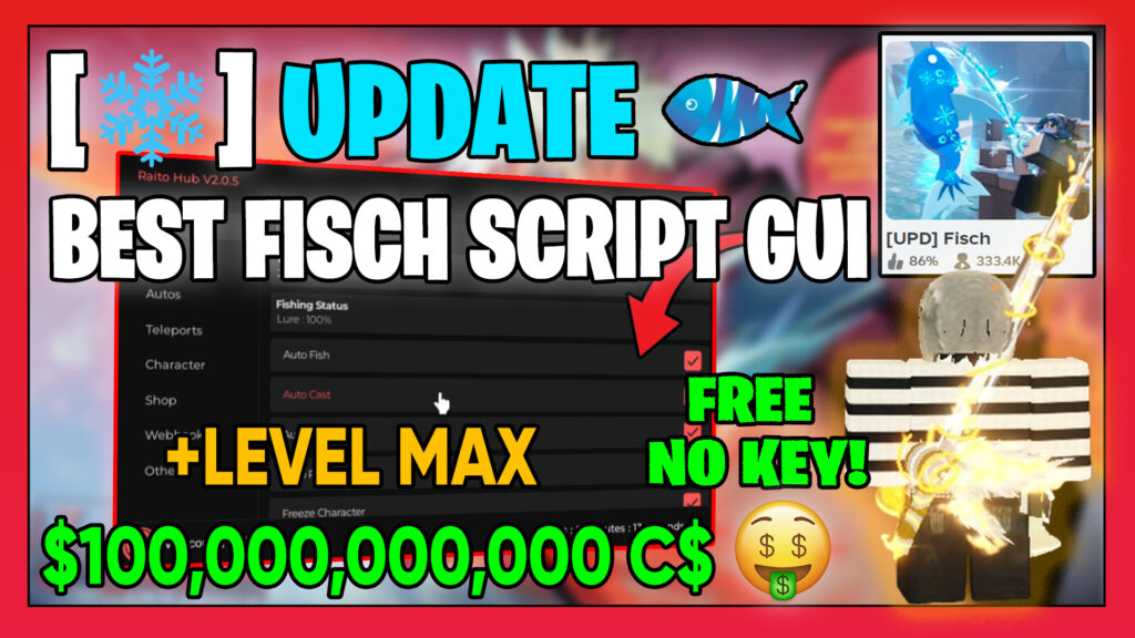 [UPD] Fisch Script GUI | INFINITE COIN ,AUTO FISH DUPE, AUTO SELL *NO KEY*