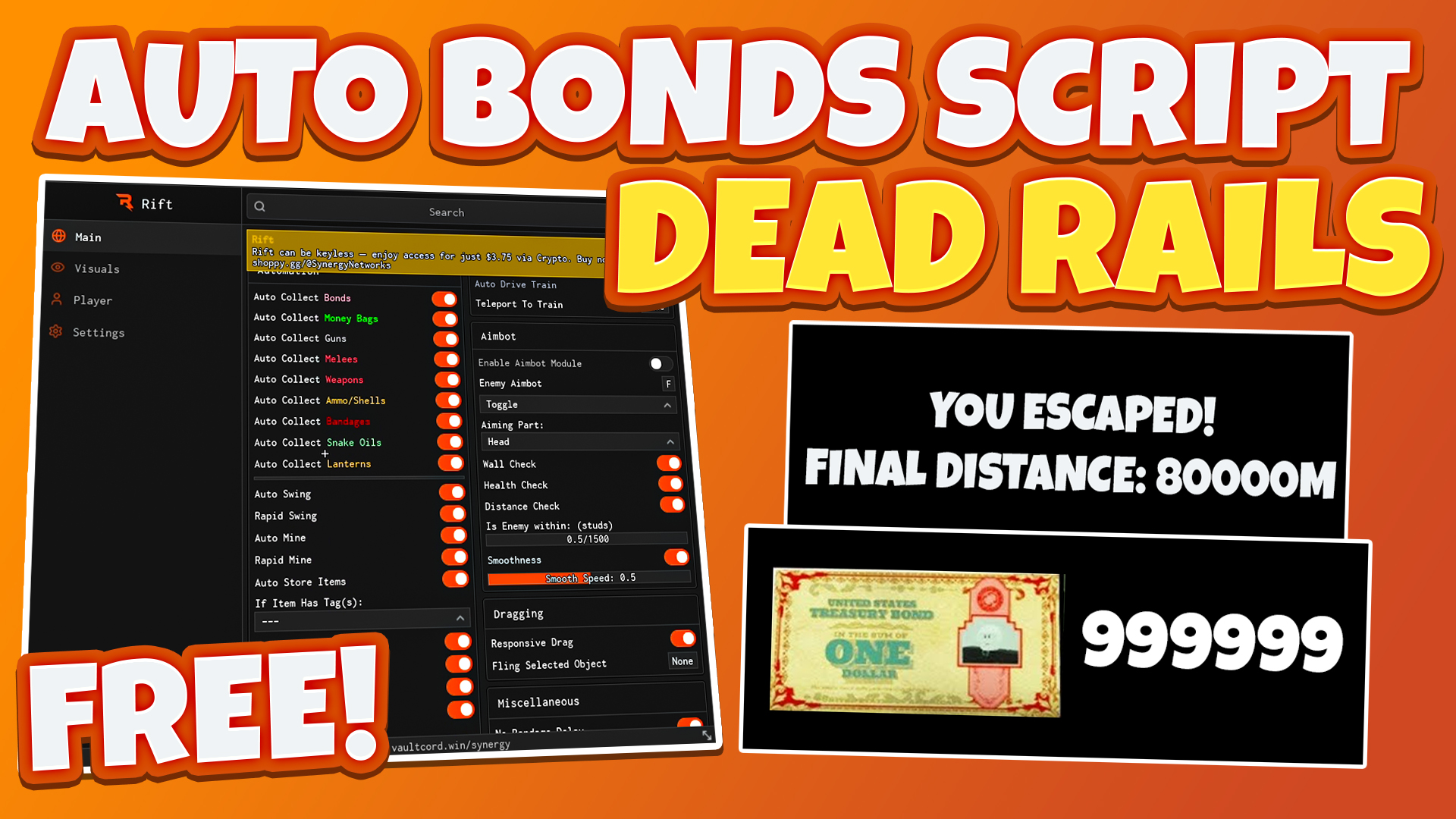 NEW Dead Rails Script *NO KEY* – Auto Win, Auto Play, Auto Bonds, Auto Kill & More! 🚂🔥